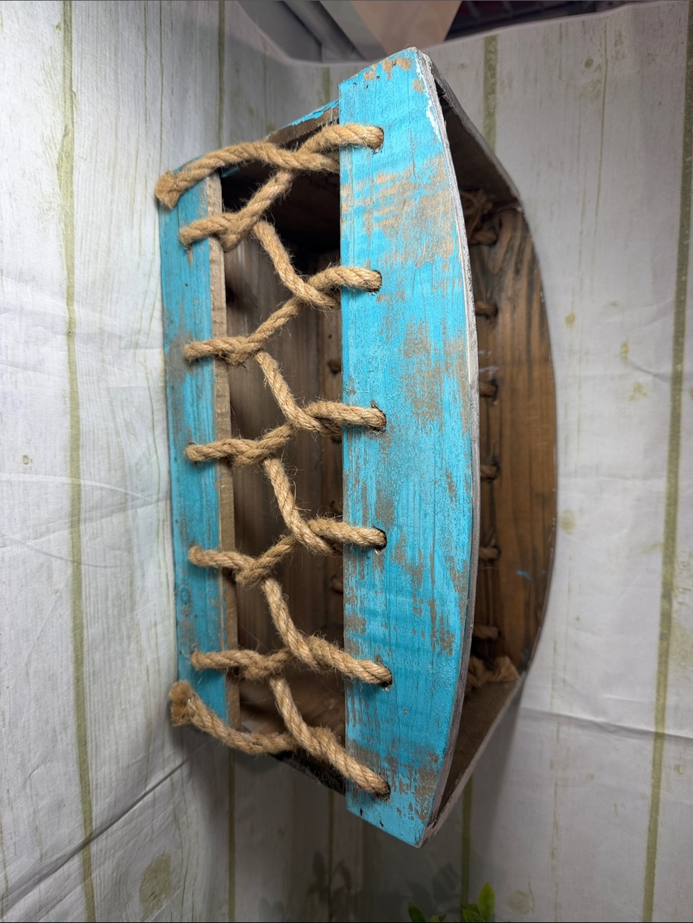 Rustic Turquoise Rope Wall Shelf - Home Accents - Picture 2 of 4